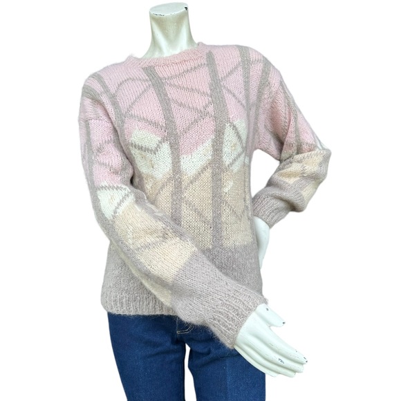 Vintage 80s 90s Skyr Sportswear Pastel Mohair Blend Long Sleeve Sweater Size 36 - Picture 1 of 9